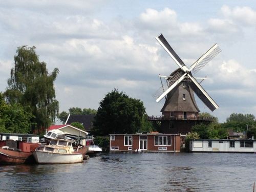 Of course, any Dutch bike ride needs to pass a windmill. This is the Molen van Sloten, which also features a barrel-making museum and statue of Rembrandt.